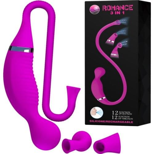 3 in 1 function vibrator rechargeable Nipple Pussy Pump Silicone dildo G spot clitoris stimulator Oral Sex Toys