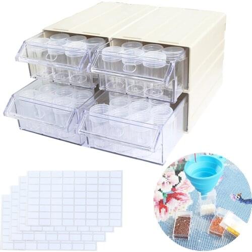 1/2/4 Box 5D Diamond Painting Diamond Beads Storage Box Drawer Type Detachable Storage Container Diamond Painting Accessory Tool