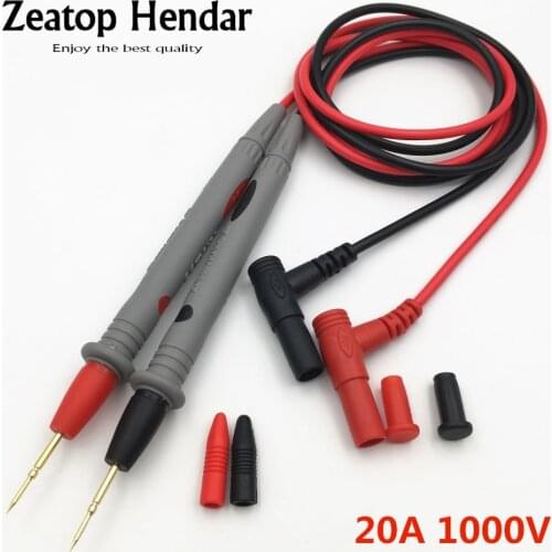 1Pair 20A 1.1M Multi Meter Test Pen Cable Needle Tip Probe Universal Digital Multimeter Lead Probe Wire Needle Gold Pin