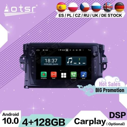 128G Carplay Multimedia Stereo Android 10 For Toyota Fortuner 2015 2016 2017 2018 GPS Navigation BT Car Radio Receiver Head Unit