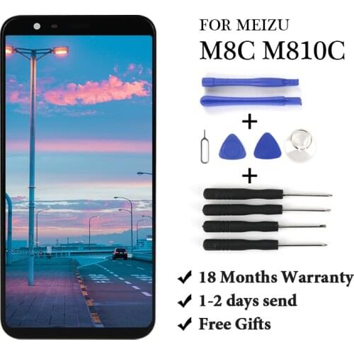 18 month Warranty + Touch Screen For Meizu M8C M8 C 8c M810C M809L Display Digitizer Assembly With Gift For Meizu M8C M810C