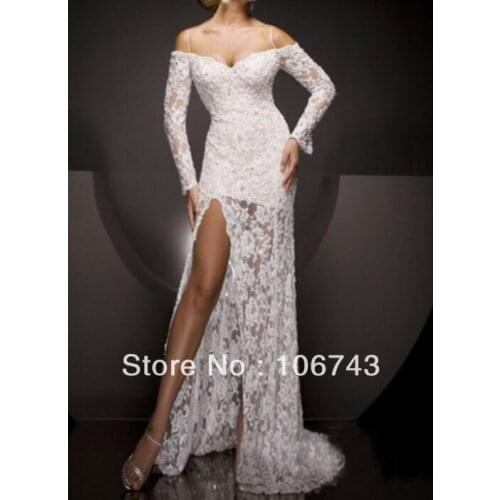 2016 Natural Beach Real Party Formal Dresses free Shipping Best New Style hot Seller Sexy Bride Custom Size Lace Evening Dresses