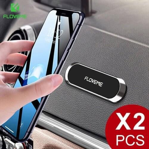 FLOVEME Mini Strip Shape Magnetic Car Phone Holder For iPhone Samsung Xiaomi Wall Metal Magnet GPS Car Mount Holder Stand