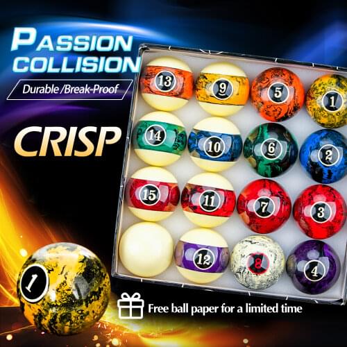 AXD Balls Set 16pcs Billiard Pool 57.2mm Resin Balls Marble Pattern Pool Table Balls Billliards Accessory Ball Papers For Free
