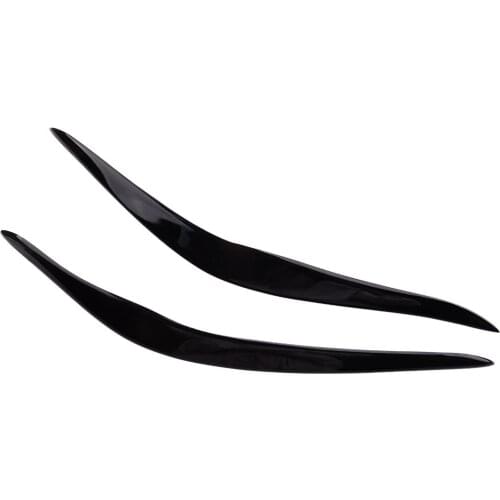 Beler 1 Pair Headlight Eyebrow Eyelid Cover Fit for BMW 2 Series F22 2014 2015 2016 2017 2018 Glossy Black Plastic