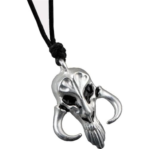 Skull Metal Pendant Necklace For Women Men Hip Hop Punk Cool Harajuku Choker Necklace Black Rope Chains Colar Jewelry 10pcs