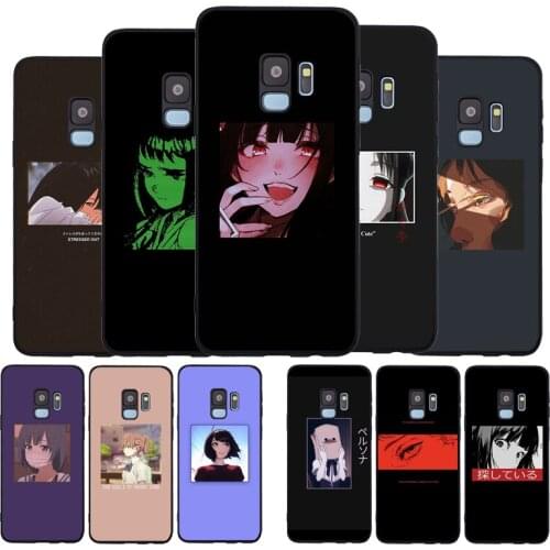 Sad Japanese Anime Aesthetic Black TPU Silicone Soft Phone Case For Samsung Galaxy S20 S10 S9 S8 Plus Lite NOTE 10 9 8 S7 EDGE
