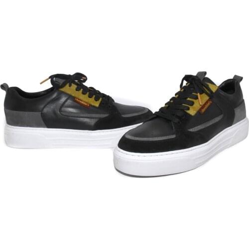 Handmade Designer Suede Sneakers with Lightweight EVA Soles, Mens Fashion Sport Footwear, Black Mustard Gray, 2021 Collection