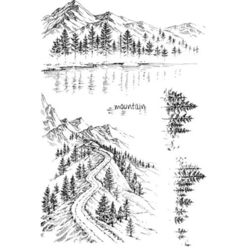 Mountain Clear Stamp Or stamp for DIY Scrapbooking/Card Making/Kids Fun Decoration Supplies A076