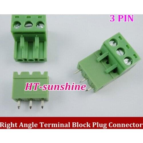 Hot Sale 5.08mm Pitch Right Angle 3 pin 3 way Screw Terminal Block Plug Connector 2EDG5.08