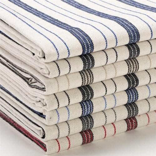 150cm width cotton linen stripe jacquard weave printed Fabric Cloth home bag table cloth Garments Crafts Accessories BH23