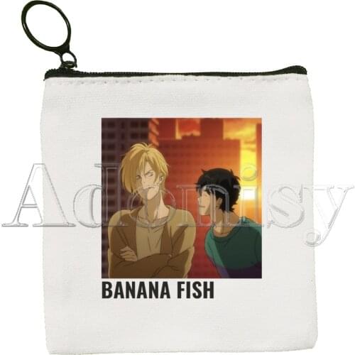 Harajuku Anime Banana Fish Manga Canvas Coin Purse Coin Purse Collection Canvas Bag Small Wallet Zipper Key Bag Hand Gift