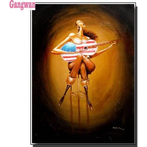 2020 round Diamond Painting Full square Rhinestone of Picture Diamond mosaic African abstract women,guitar painting embroidery