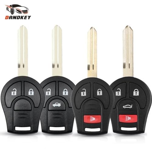 Dandkey Key Shell For Nissan Sylphy Cube Juke Micra Qashqai Maxima Sentra Versa Replacement Remote Key 2/3/4 Buttons NSN14 Blade