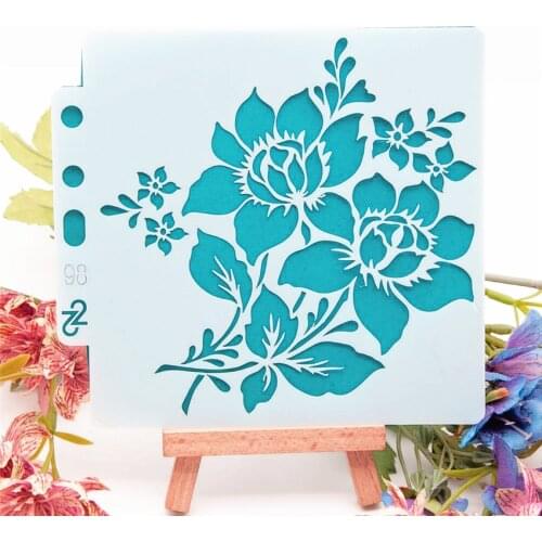 13*14 bouquet Cover templat scrapbook stencils spray plastic mold shield DIY cake hollow Embellishment printing lace ruler