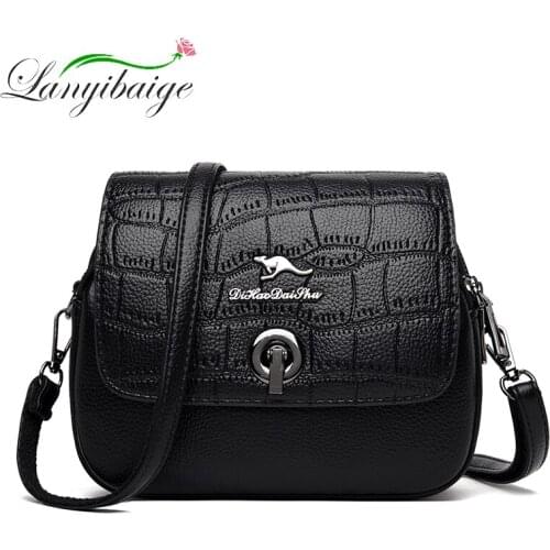 Hot Sale PU Leather Messenger Bag Ladies 2021 New Series Crocodile Pattern Shoulder Bag Femme Special Lock Design Female Handbag