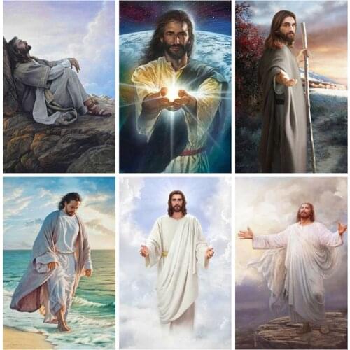 LZAIQIZG Diamond Art Painting Kits Religion Pictures Of Rhinestones Christian Diamond Embroidery Sale Jesus Full Mosaic Wall Art