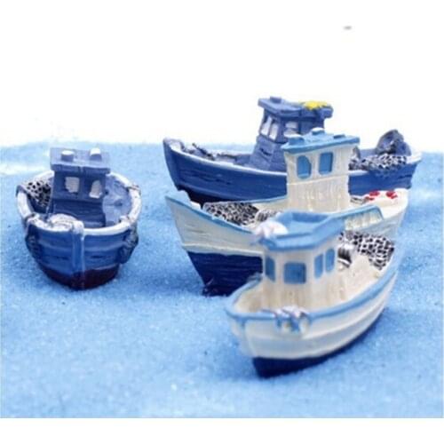 Miniature DIY Fairy Garden Shipping BOAT Yacht Ship Fishing Boat Home Mini Craft Micro Landscaping Decor Accessories