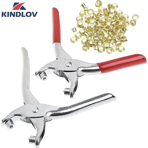 KINDLOV Multitool 6 Inch Eyelet Pliers Tool For Buttons Eyelets Stainless Steel Belt Buckle Shoes Rivets Stars 100Pcs Hand Tools