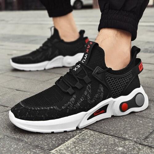 Fashionable Breathable Comfortable Casual Shoes Flying Woven Sports Shoes Mens 2021 Summer New Style