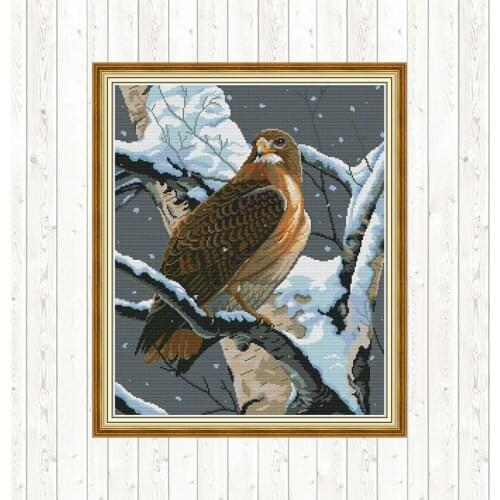 The Falcon In The Tree Cross Stitch Sets Cotton Thread Printed Canvas 14ct 11ct Print Canvas DIY Handmade Needlework Embroidery