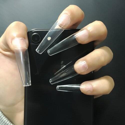 Sybilnail 600pcs False Nail Tips XXL Extra Long Ballerina Coffin Full Cover Nails Fake Tip Salon Art Manicure Supply