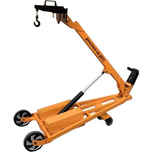 Push-type multi-purpose truck loading and unloading truck folding single-arm lifting and unloading truck Small folding crane