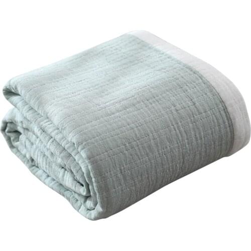 100% Cotton Plain Blankets For Beds Napping Blanket Air Conditioning Sofa Bedspread Cover Travel Throw Blanket Towel Bed Sheet