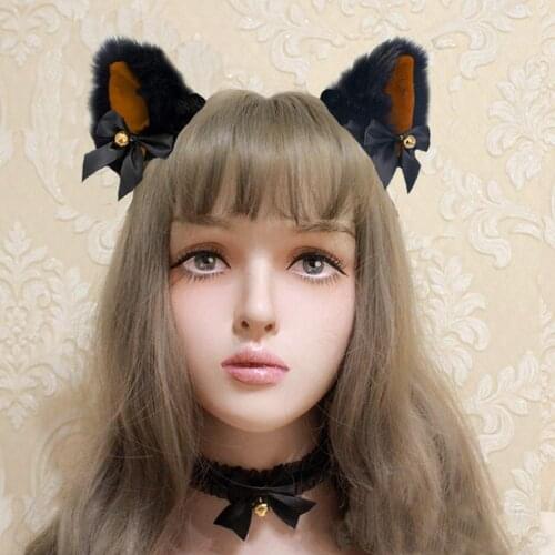 Plush Furry Cat Ears Headband Masquerade Halloween Cat Ears Cosplay Cat Ear Anime Party Costume Prop Girl Head Band Anime