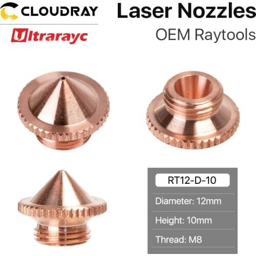 Ultrarayc Type D BT220 Precision Laser Nozzle D12 H10 M8 Caliber 0.5mm for Raytools Fiber Laser Cutting Head Machine