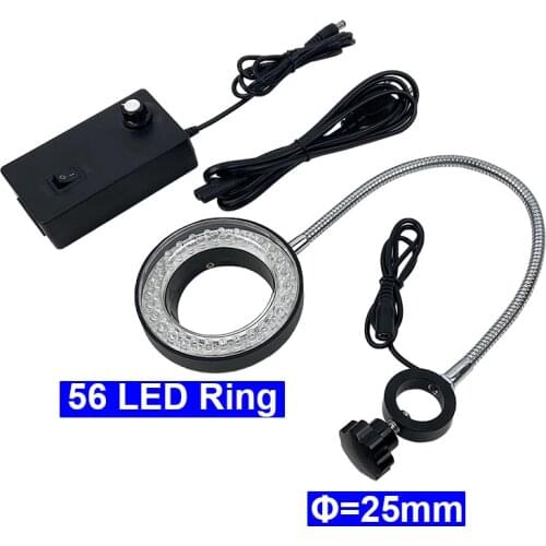 Industrial microscope camera 56 LED Adjustable brightness source Dimmer SMD Ring Light illuminator Lamp