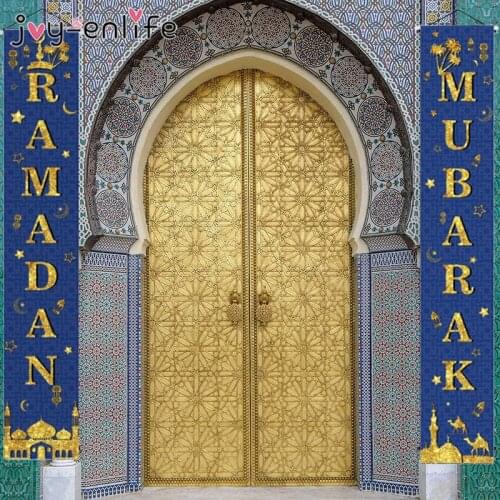 Ramadan Mubarak door curtain Porch Sign banner Eid Mubarak home decor Hanging flag Ramadan Kareem Muslim Islamic Hajj Mubarak