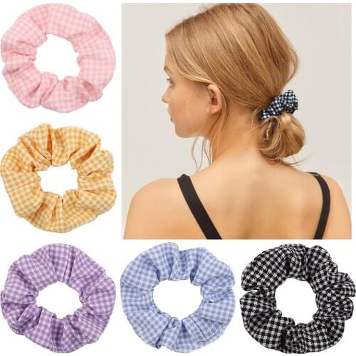 Korean Style Fashion Plaids Large Intestine Hair Rope Cute Princess Elastic Hairband DIY Costume Decoration Photography Props