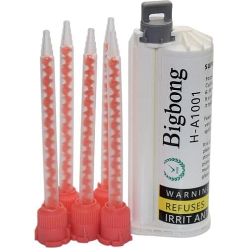 Grey AB Glues 10:1 Glue Adhesive 50ml Two-Component Strong Adhesives with 5pc Static Mixing Nozzles 10:1 Glues Mixed Tube Set