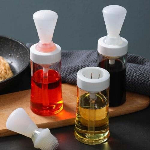 Barbecue Silicone Oil Brush Bottle Press-type with Oil Bottle for Kitchen Baking Cooking BBQ Tool TS1