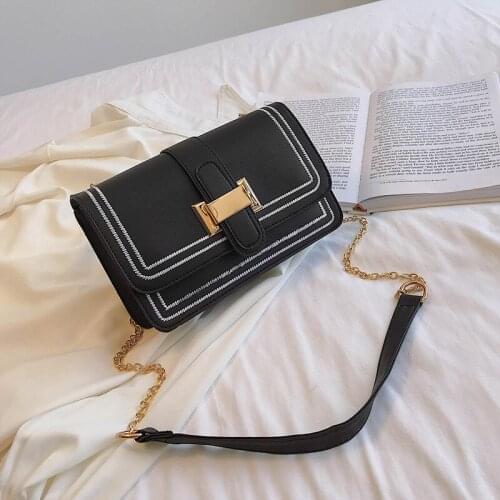 Chain Pu Leather Crossbody Bags For Women 2021 Small Shoulder Simple Special Lock Design Female Travel Handbags
