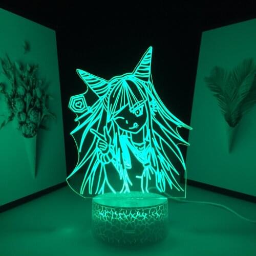 Anime Danganronpa LED Night Light Ibuki Mioda Lamp for Bedroom Decor Kids Gift Manga Acrylic 3D Lamp Ibuki Mioda