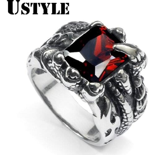 USTYLE New Arrival Fashion Jewelry 316L Titanium Steel ring For Men Birthday Gift UR9002