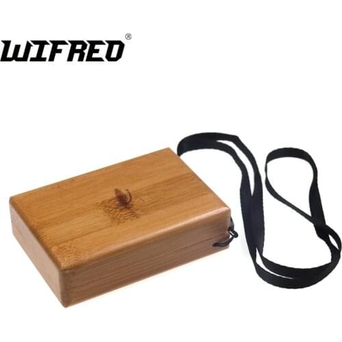 Wifreo 1PC Waterproof Nymph Flies Box Bamboo Two Faces Fishing Case Palm-sized Wooden Box for Fly Trout Small Flies Lure