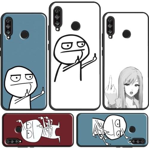 Funny Middle Finger Memes Case For Huawei P40 Lite P30 P20 Pro Mate 20 Lite P Smart 2019 Nova 5T Honor 10i 8X 9X 8A