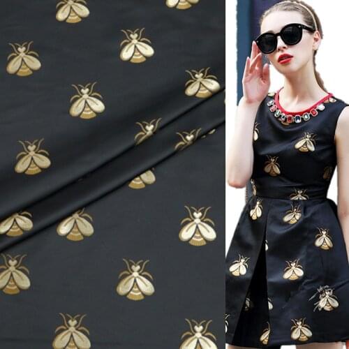 SASKIA 1Meter Brocade Jacquard Fabric High Density Bee 66" Polyester Material Sewing Women Dress Cloth Patchwork Zakka Fabrics