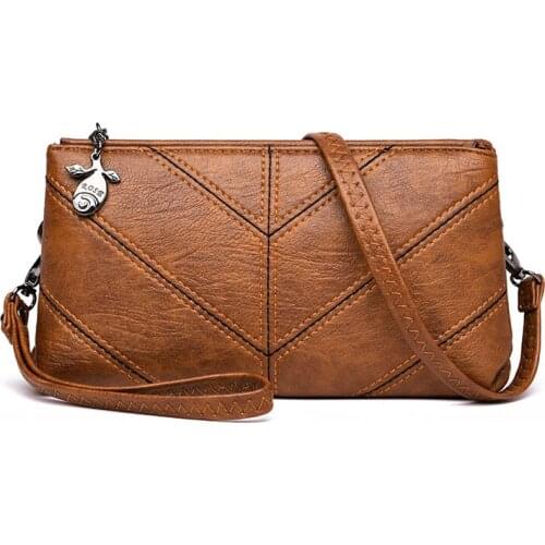 2021 New Leather Messenger Bag Female Vintage Crossbody Bags For Luxury Handbags Designer High Quality Women Flap Shoulder Bags