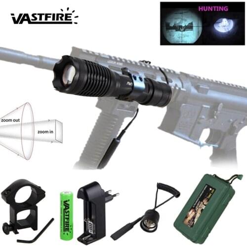 940nm 5w IR Weapon Light LED Night Vision Zoomable Infrared Radiation Focus Gun Lamp Hunting Flashlight+18650 Battery+Charger