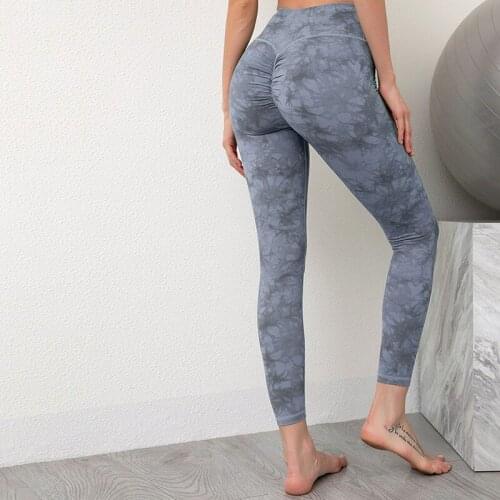 2021 Huanwei Custom Sexy Fashion Yoga Pants Tie-Dye High Waist Workout Women Sport Fitness Leggings