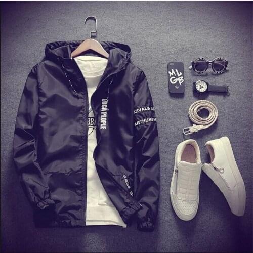 2021 New Men Thin White Jacket Hooded Comfortable Yong Men Boy Casual Coat Student Windbreaker Jacket Plus Size