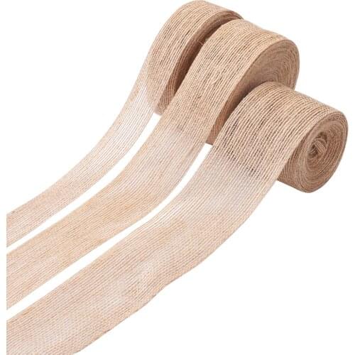 3 Rolls Jute Burlap Ribbon Bow Sewing for DIY Jewelry Making Wedding Party Gift Wrapping Christmas Home Decorations