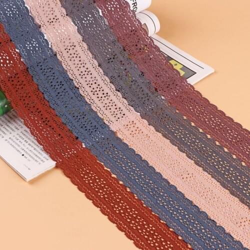 3 Yards Fashionable Lace Trim Fabric Elastic Sewing Material For Decoration LS02