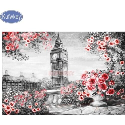 "Paris Romantic love"Pattern Diamond Embroidery sale 5d diy Diamond Painting Cross Stitch Square Round Drills Valentines gift