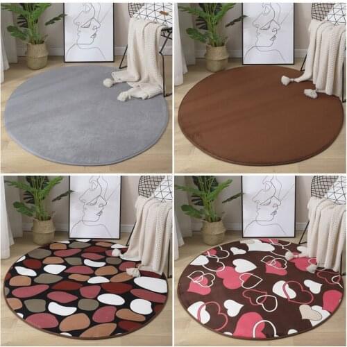 Pure Purple Round Carpet Yoga Mat Garden Study Hanging Basket Mat Soft And Comfortable Bedroom Rug