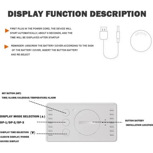 Digital Clock Mini Multifunctional LED Electric Alarm Clocks Mirror Surface For Home Bedroom can CSV